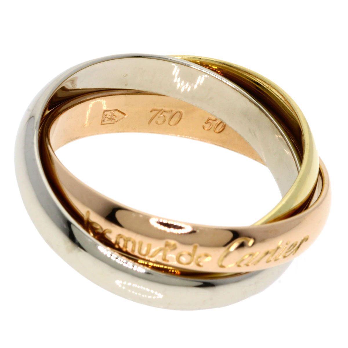 CARTIER Trinity #50 Ring K18 Yellow Gold K18 White GoldLadies [Used]