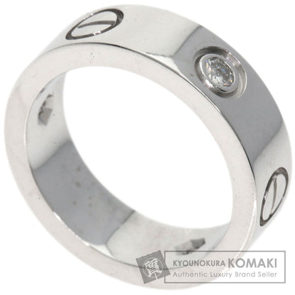 CARTIER love ring half diamond # 49 Ring K18 White Gold Ladies [Used]