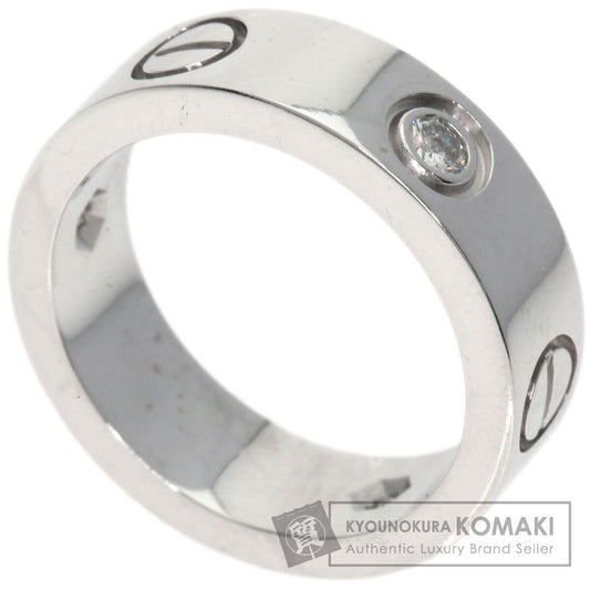 CARTIER love ring half diamond # 49 Ring K18 White Gold Ladies [Used]