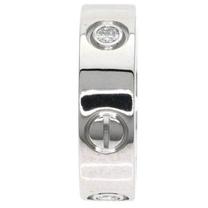 CARTIER love ring half diamond # 49 Ring K18 White Gold Ladies [Used]