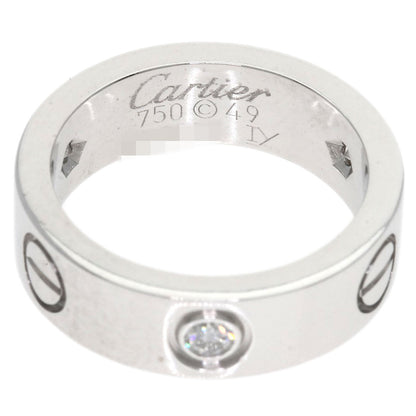 CARTIER love ring half diamond # 49 Ring K18 White Gold Ladies [Used]