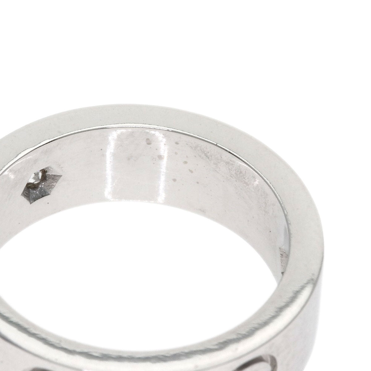 CARTIER love ring half diamond # 49 Ring K18 White Gold Ladies [Used]
