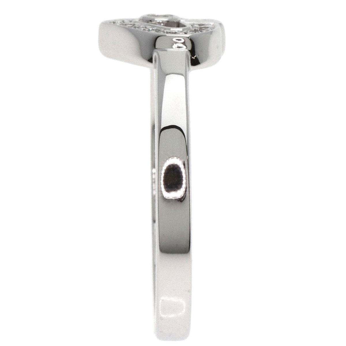 CARTIER   Ring C Heart Diamond #47 K18 White Gold Ladies