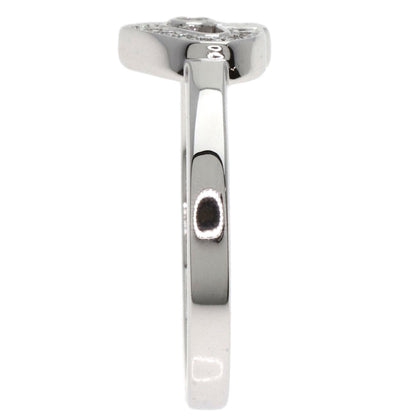 CARTIER   Ring C Heart Diamond #47 K18 White Gold Ladies