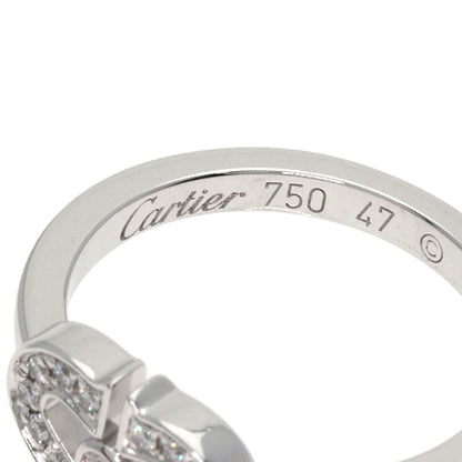 CARTIER   Ring C Heart Diamond #47 K18 White Gold Ladies