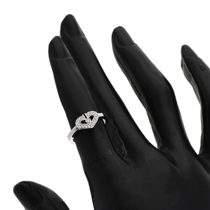 CARTIER   Ring C Heart Diamond #47 K18 White Gold Ladies