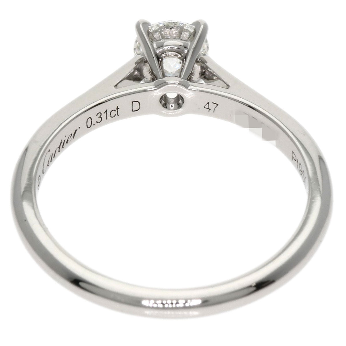 CARTIER   Ring Solitaire Diamond # 47 Platinum PT950 Ladies