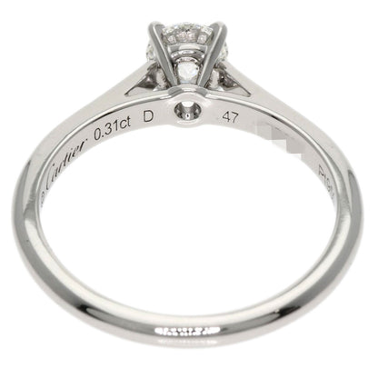 CARTIER   Ring Solitaire Diamond # 47 Platinum PT950 Ladies