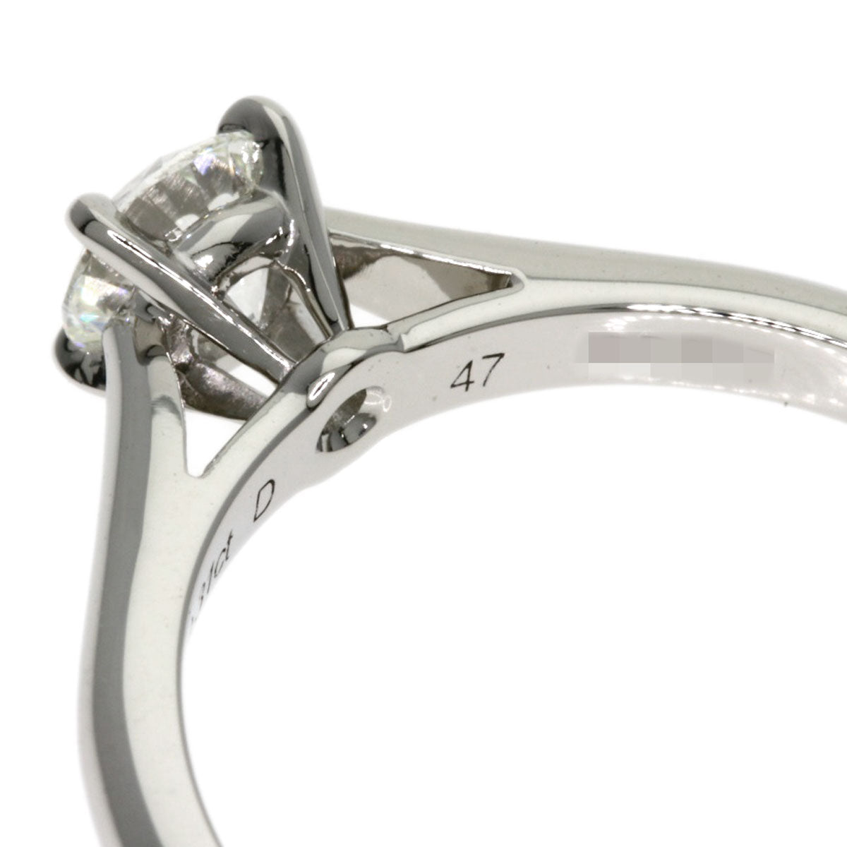 CARTIER   Ring Solitaire Diamond # 47 Platinum PT950 Ladies