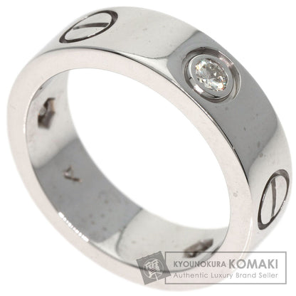 CARTIER   Ring love ring half diamond # 49 K18 White Gold Ladies