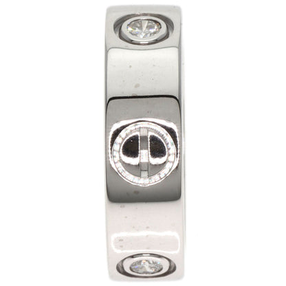 CARTIER   Ring love ring half diamond # 49 K18 White Gold Ladies