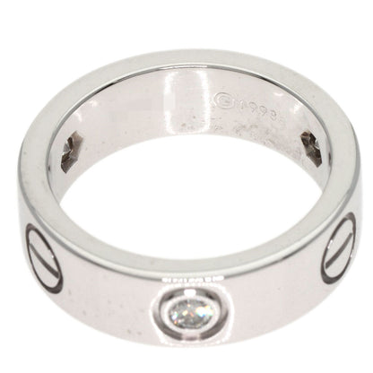 CARTIER   Ring love ring half diamond # 49 K18 White Gold Ladies