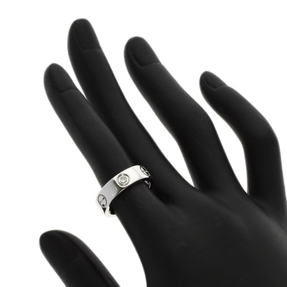 CARTIER   Ring love ring half diamond # 49 K18 White Gold Ladies