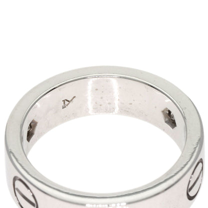 CARTIER   Ring love ring half diamond # 49 K18 White Gold Ladies