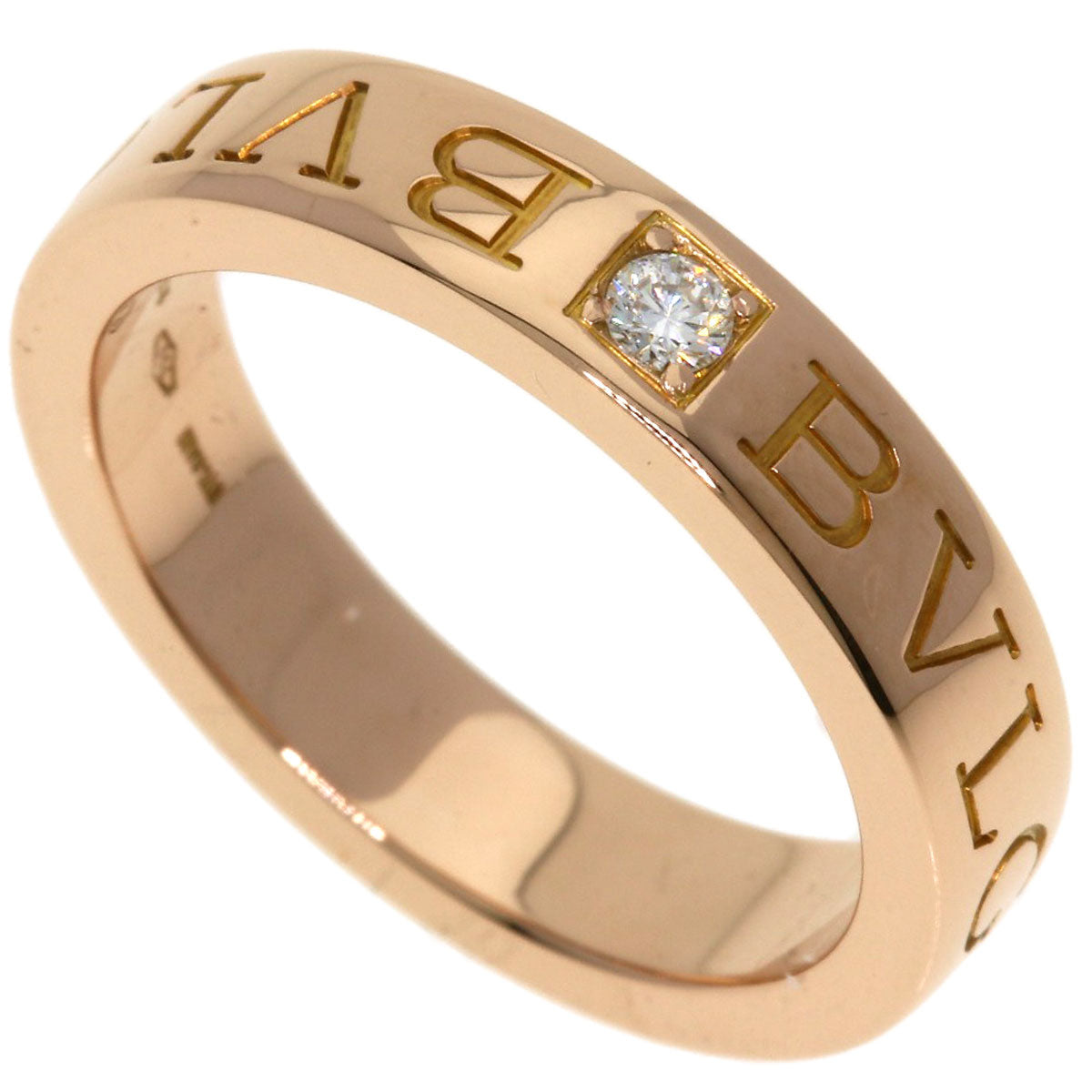 BVLGARI   Ring W logo Diamond K18 Pink Gold Ladies