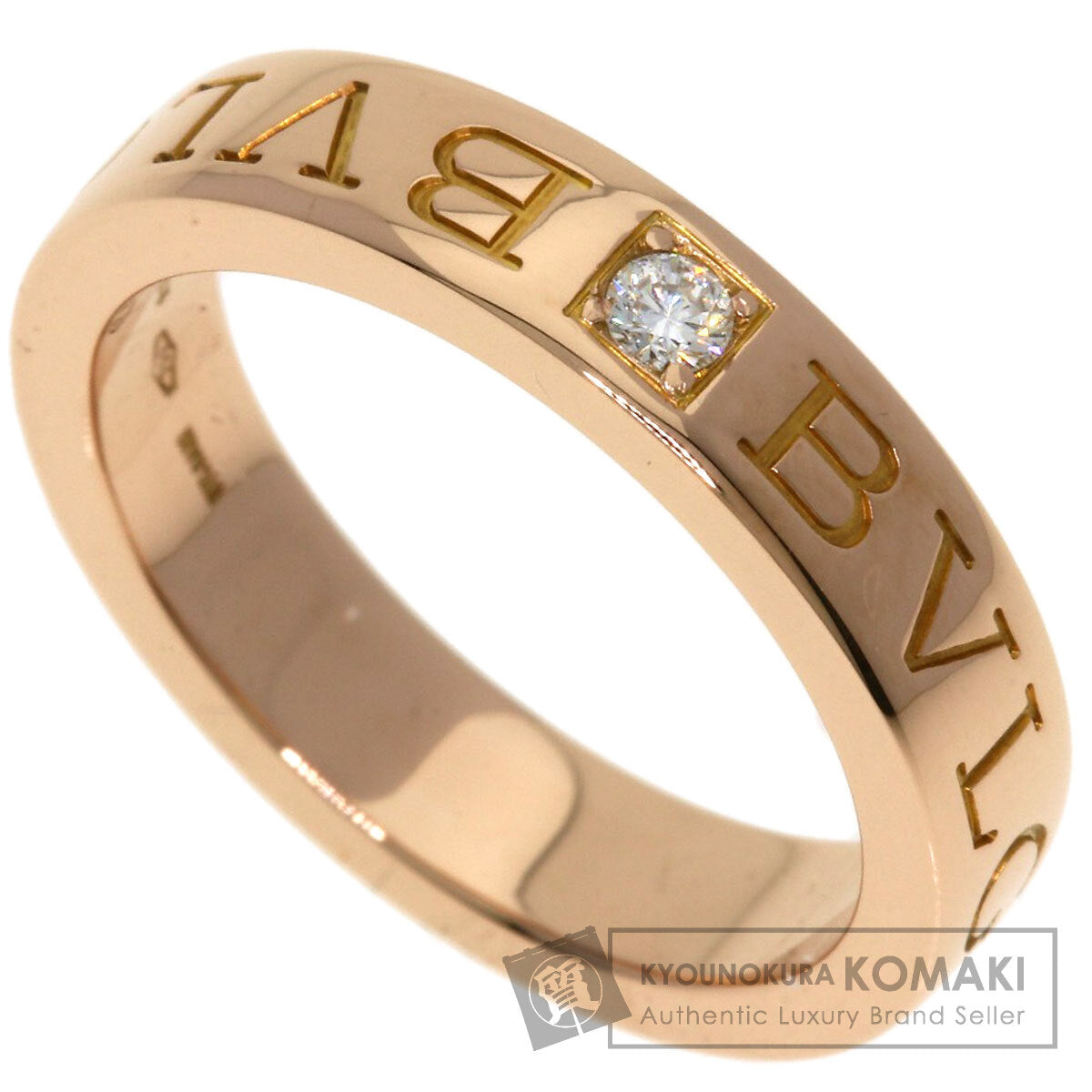BVLGARI   Ring W logo Diamond K18 Pink Gold Ladies