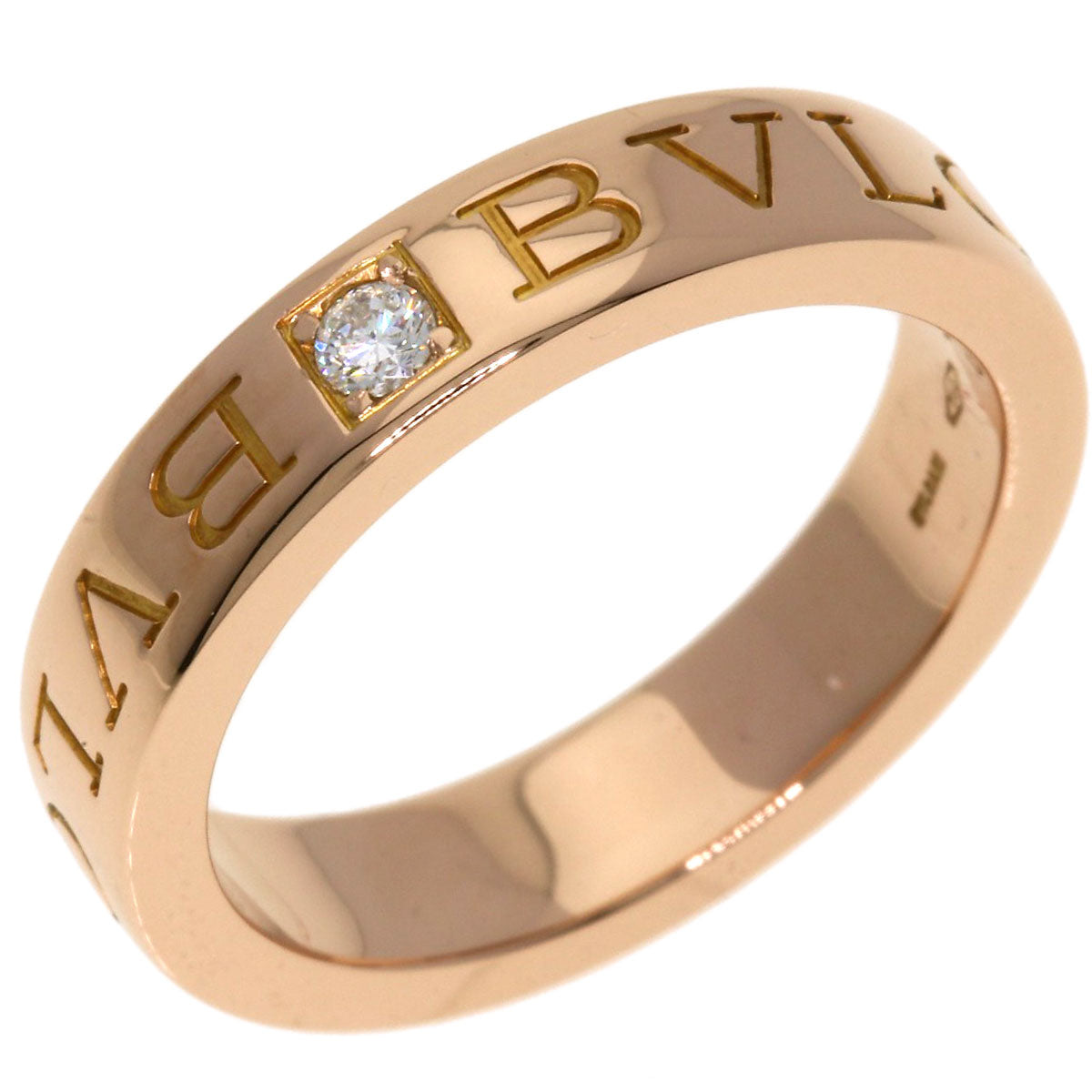 BVLGARI   Ring W logo Diamond K18 Pink Gold Ladies