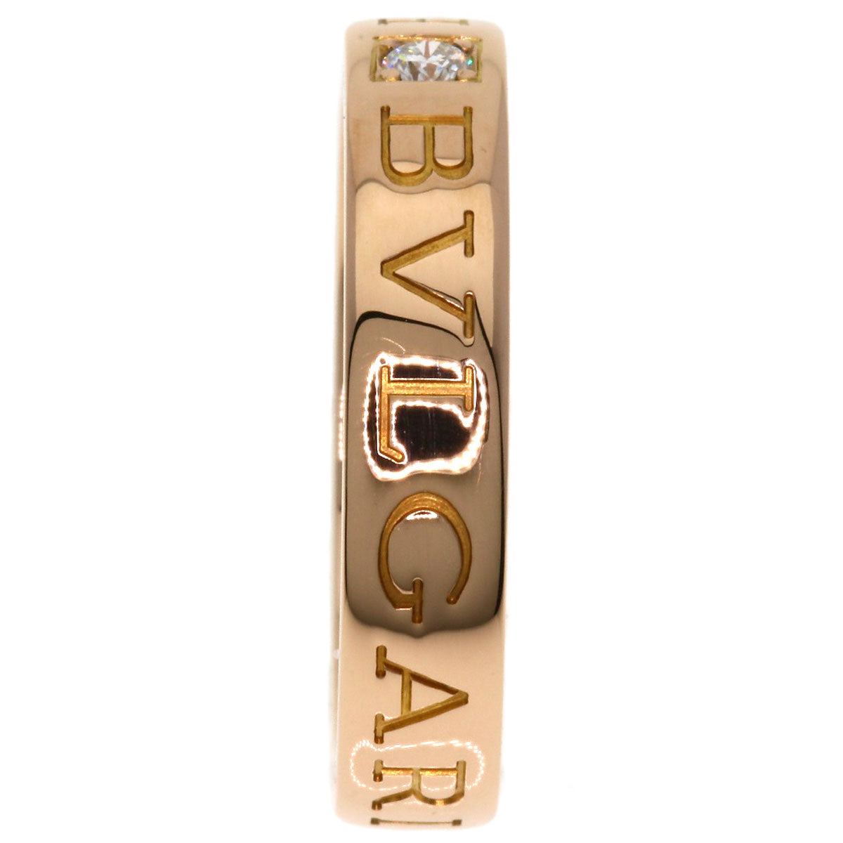 BVLGARI   Ring W logo Diamond K18 Pink Gold Ladies