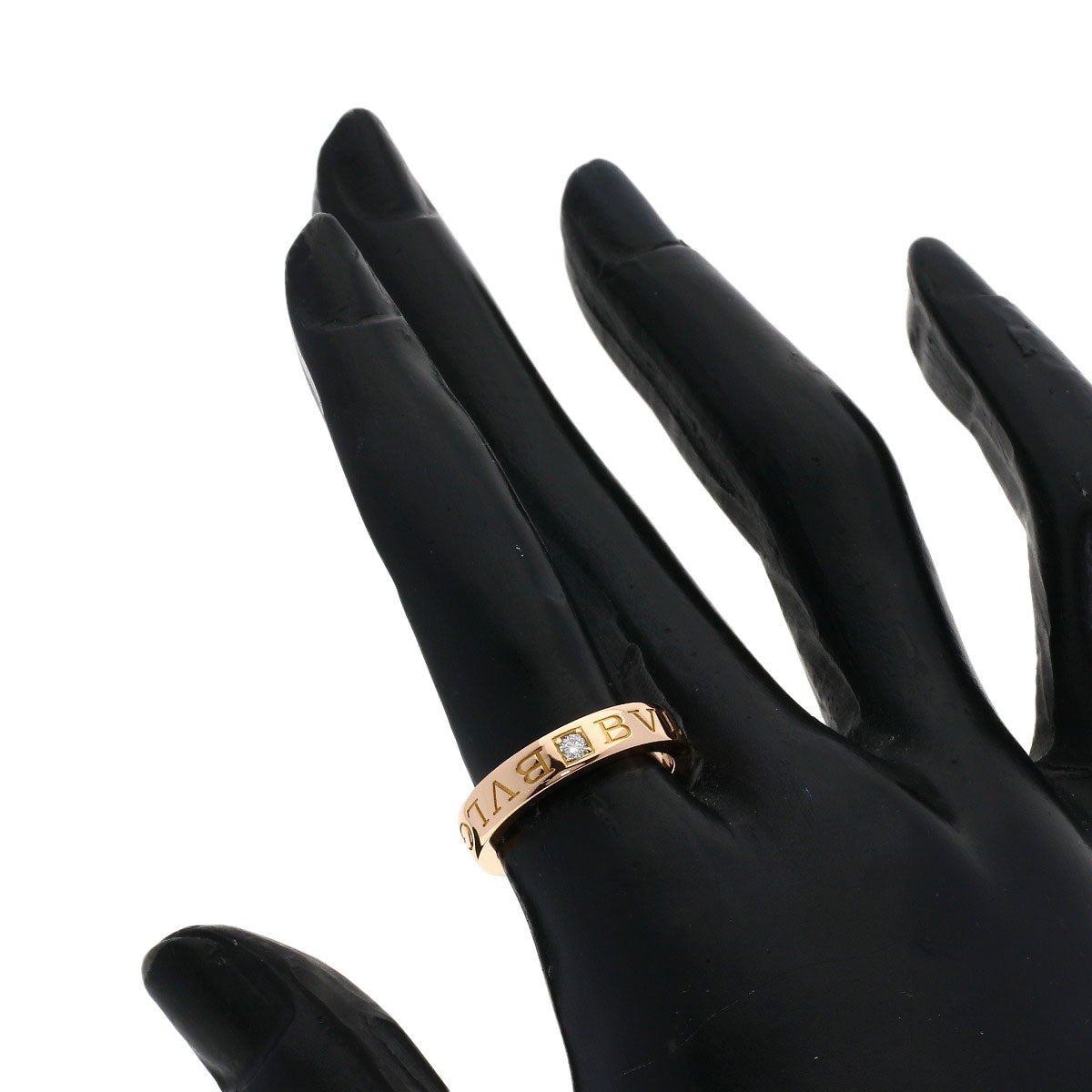 BVLGARI   Ring W logo Diamond K18 Pink Gold Ladies