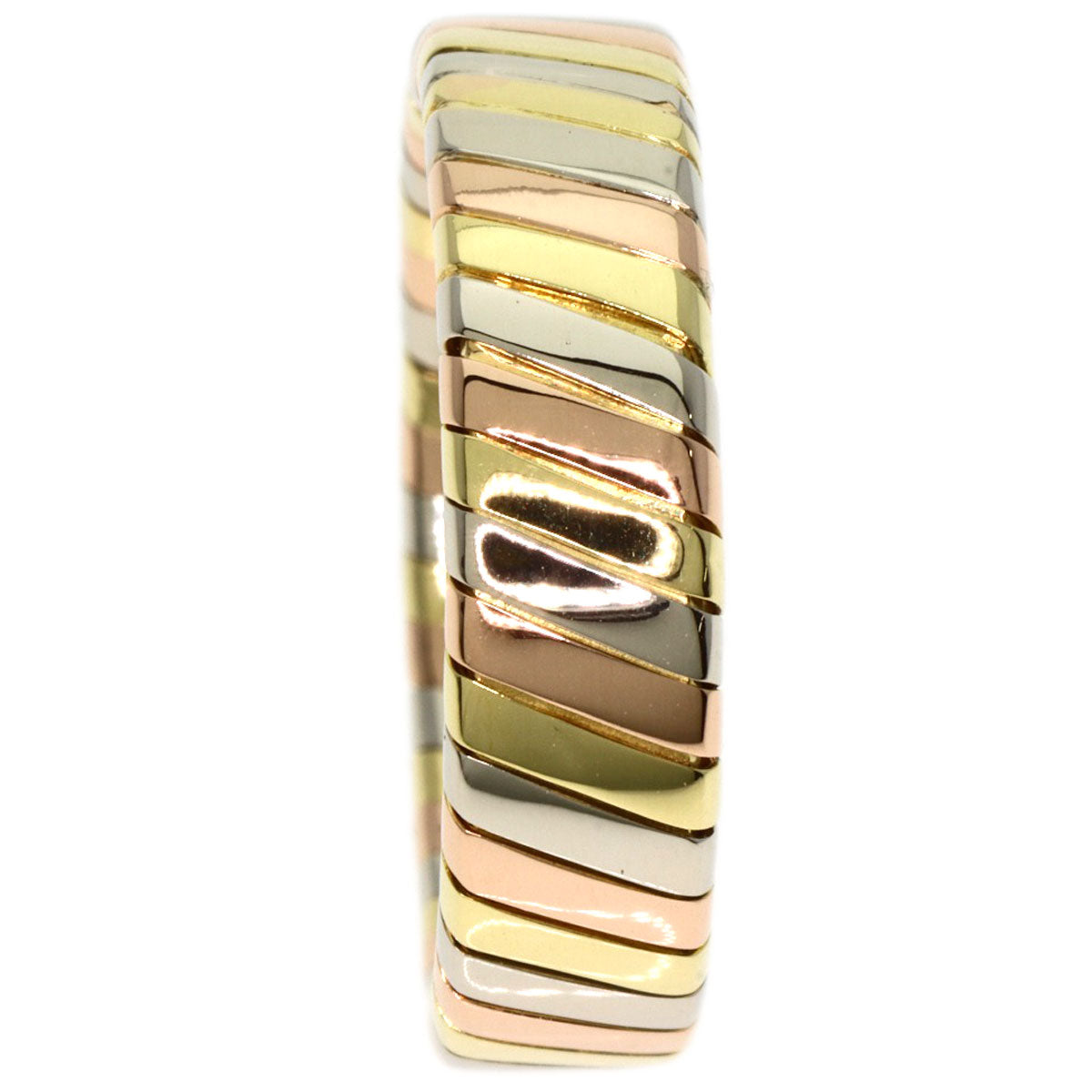 BVLGARI Tubogas Ring K18 Yellow Gold 18K Pink GoldLadies [Used]