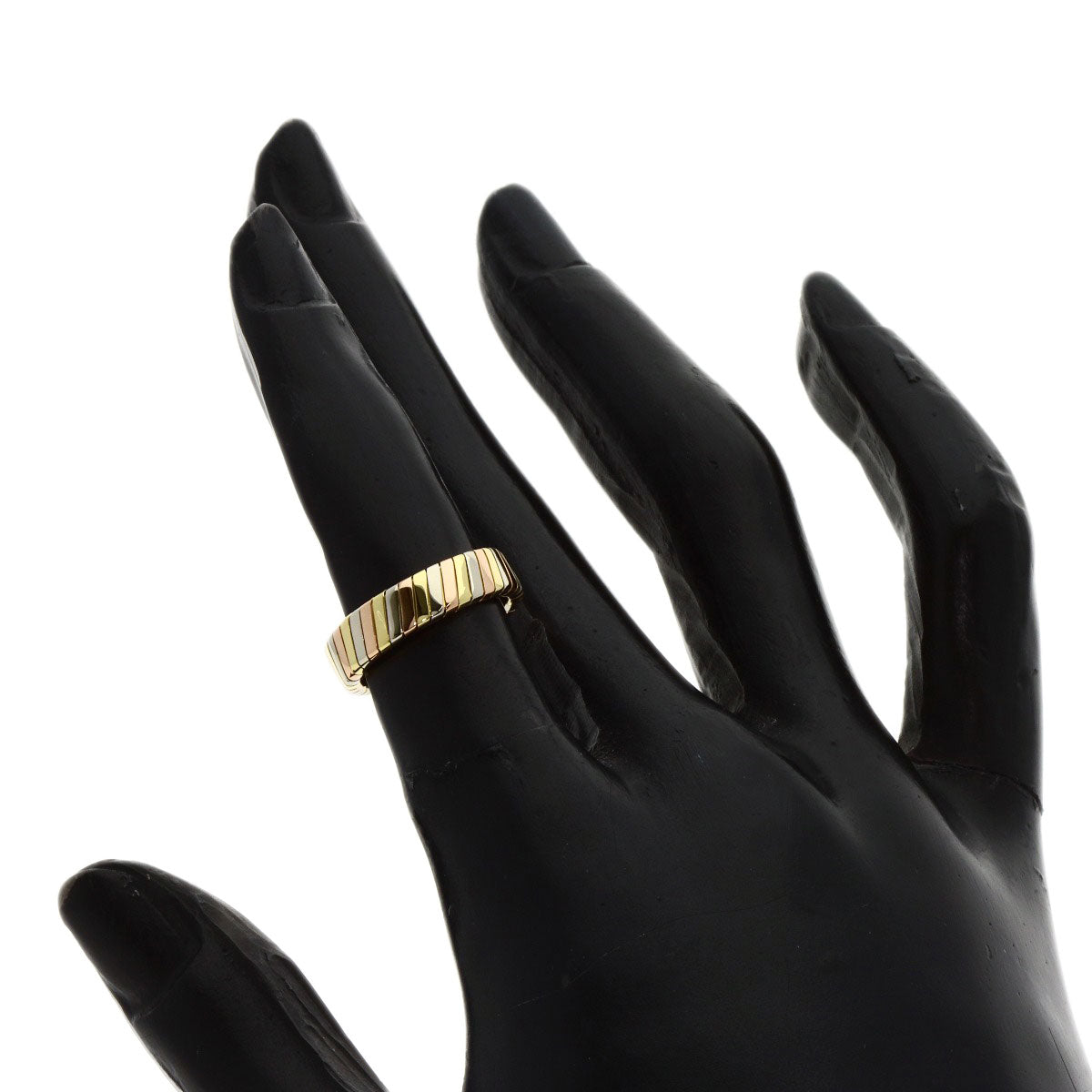 BVLGARI Tubogas Ring K18 Yellow Gold 18K Pink GoldLadies [Used]