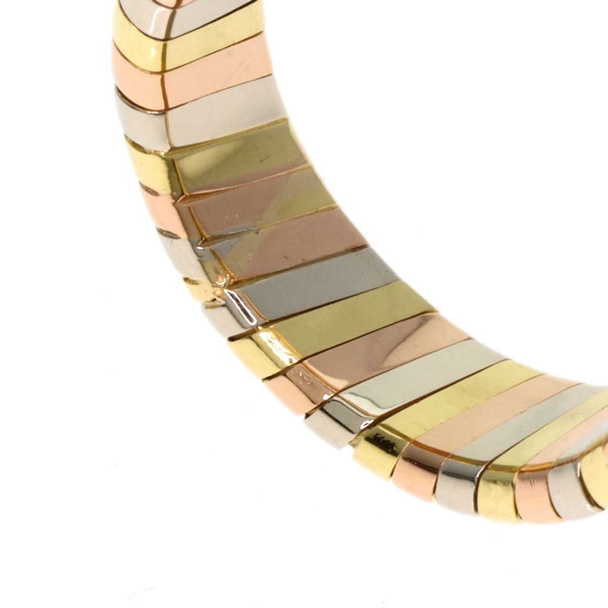 BVLGARI Tubogas Ring K18 Yellow Gold 18K Pink GoldLadies [Used]