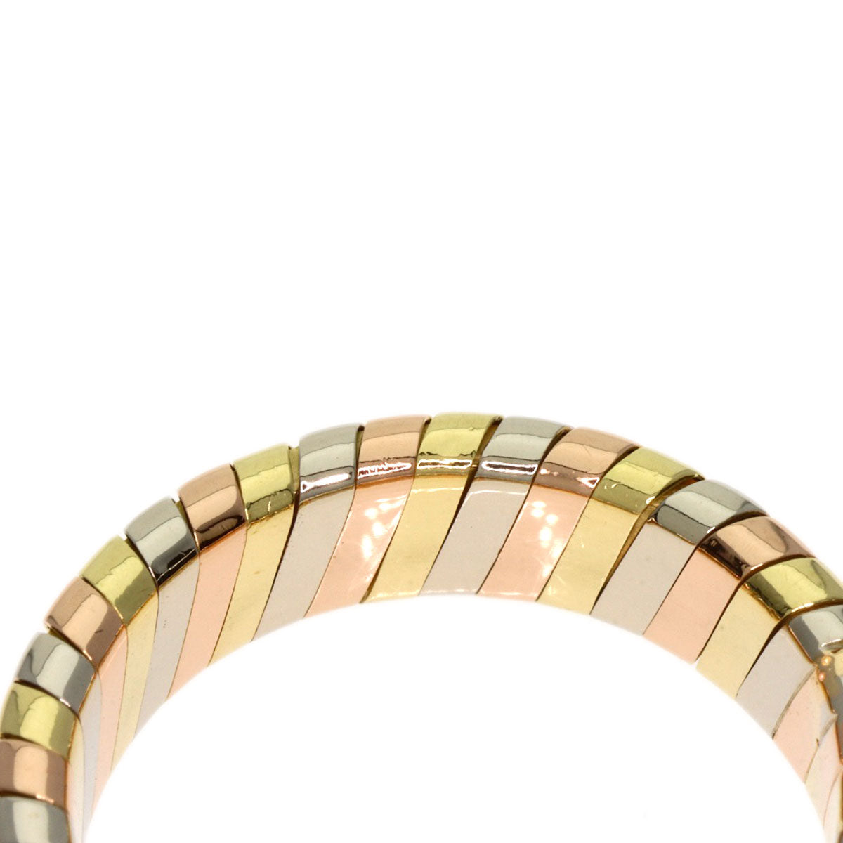 BVLGARI Tubogas Ring K18 Yellow Gold 18K Pink GoldLadies [Used]