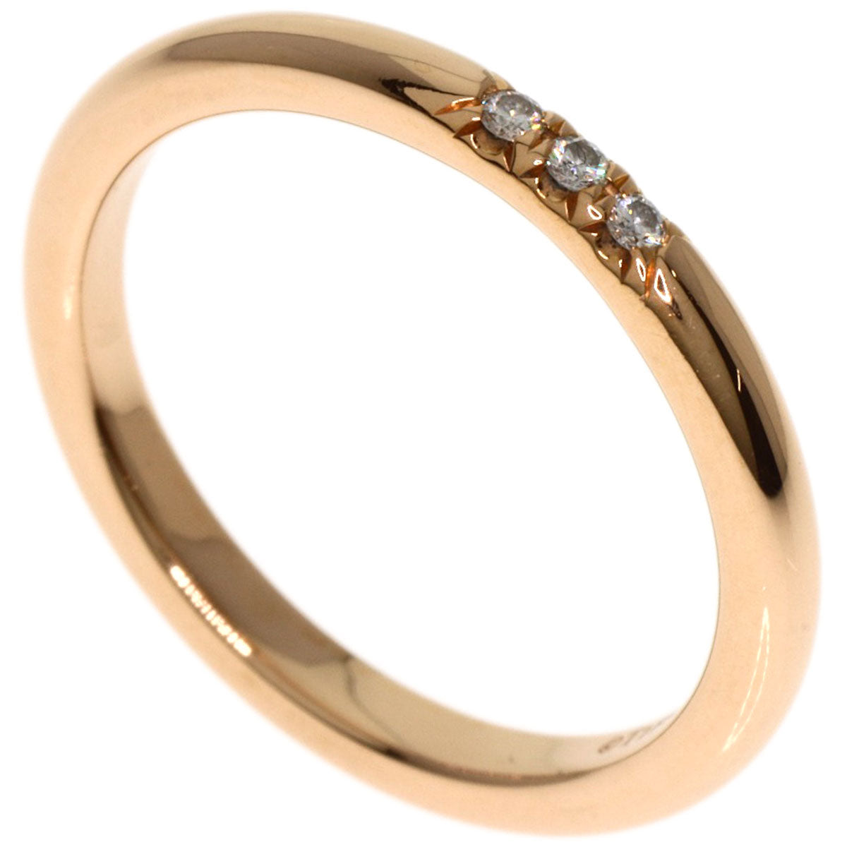 TIFFANY&Co. Forever Classic 3P Diamond Ring K18 Pink Gold Ladies [Used]