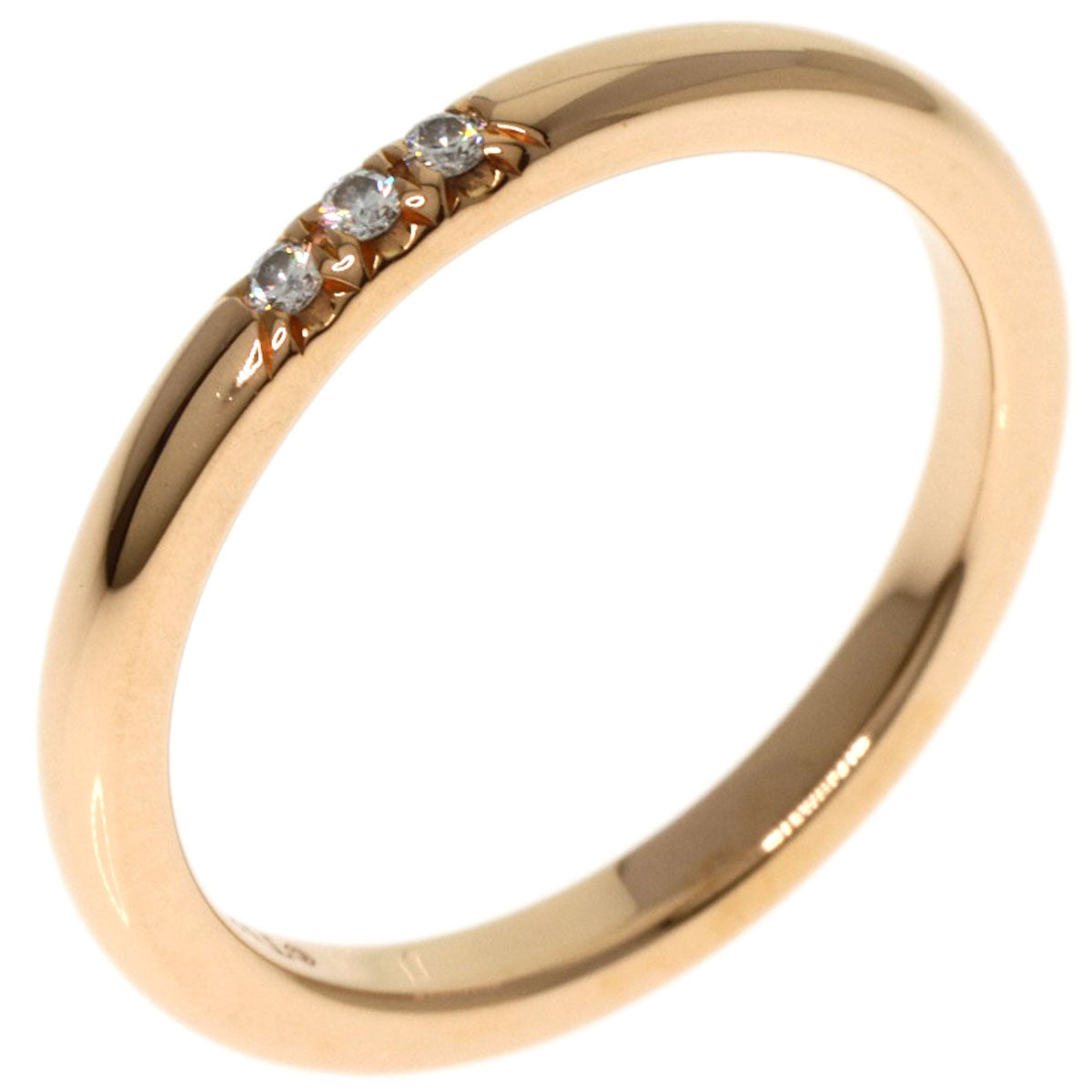 TIFFANY&Co. Forever Classic 3P Diamond Ring K18 Pink Gold Ladies [Used]