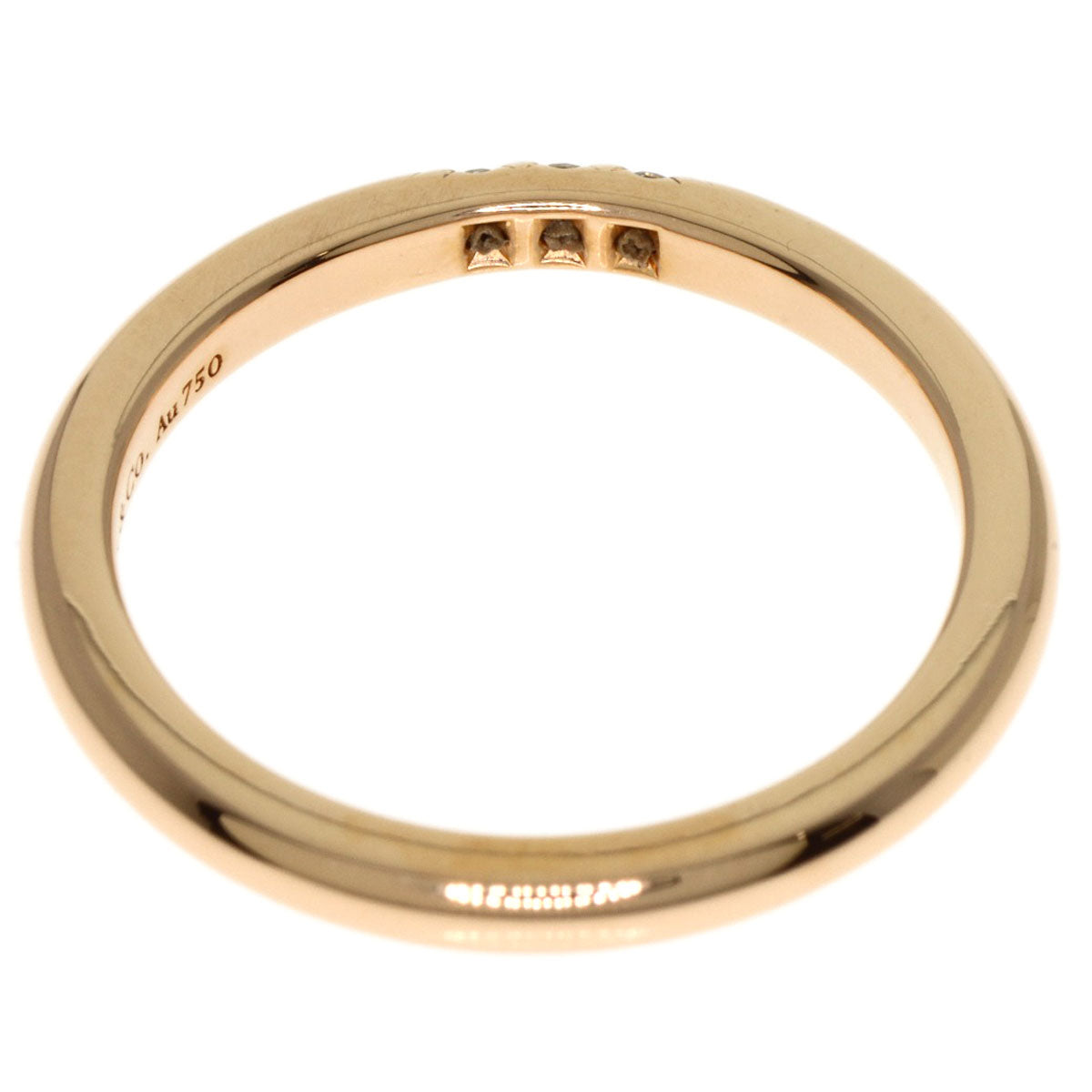 TIFFANY&Co. Forever Classic 3P Diamond Ring K18 Pink Gold Ladies [Used]