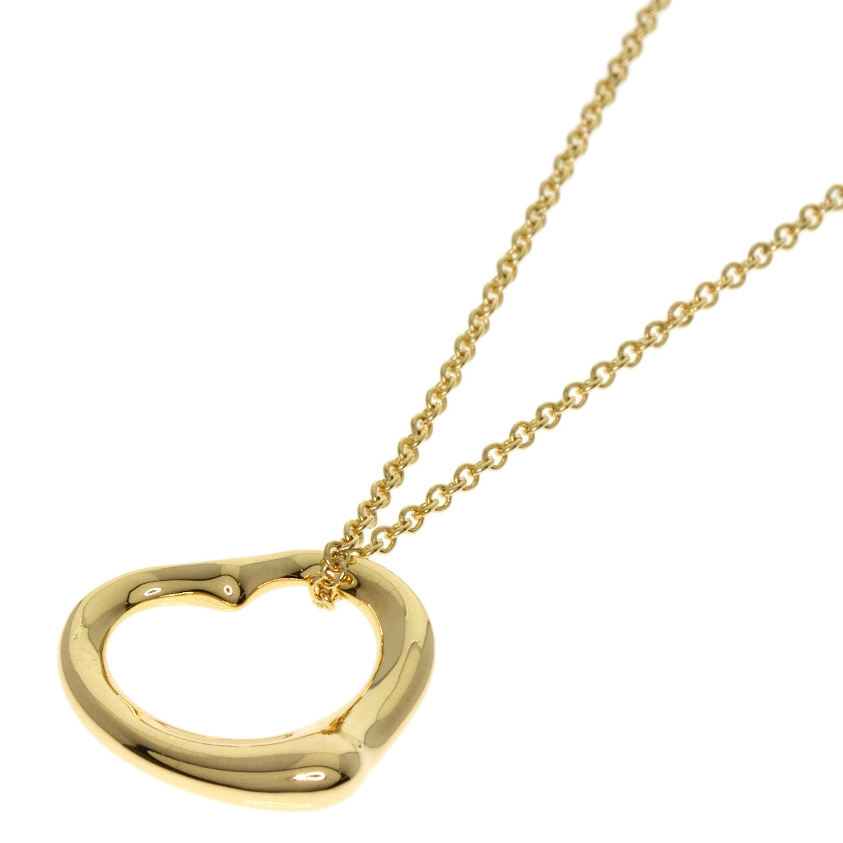 TIFFANY&Co. Open heart Necklace K18 Yellow Gold Ladies [Used]