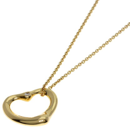 TIFFANY&Co.   Necklace Open Heart 2P Diamond K18 Yellow Gold Ladies