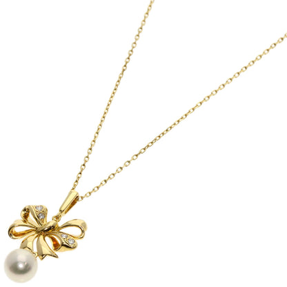 MIKIMOTO   Pearl Pearl Diamond Necklace  K18 Yellow Gold Ladies [Used]