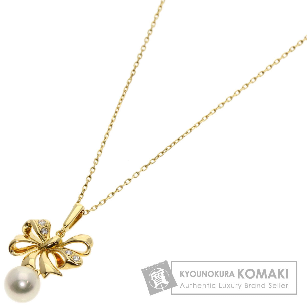 MIKIMOTO   Pearl Pearl Diamond Necklace  K18 Yellow Gold Ladies [Used]