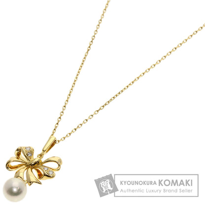 MIKIMOTO   Pearl Pearl Diamond Necklace  K18 Yellow Gold Ladies [Used]