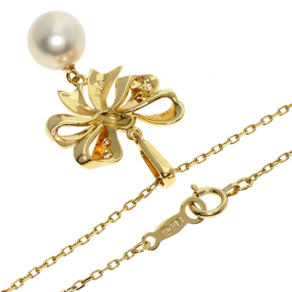 MIKIMOTO   Pearl Pearl Diamond Necklace  K18 Yellow Gold Ladies [Used]