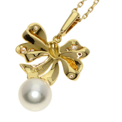 MIKIMOTO   Pearl Pearl Diamond Necklace  K18 Yellow Gold Ladies [Used]
