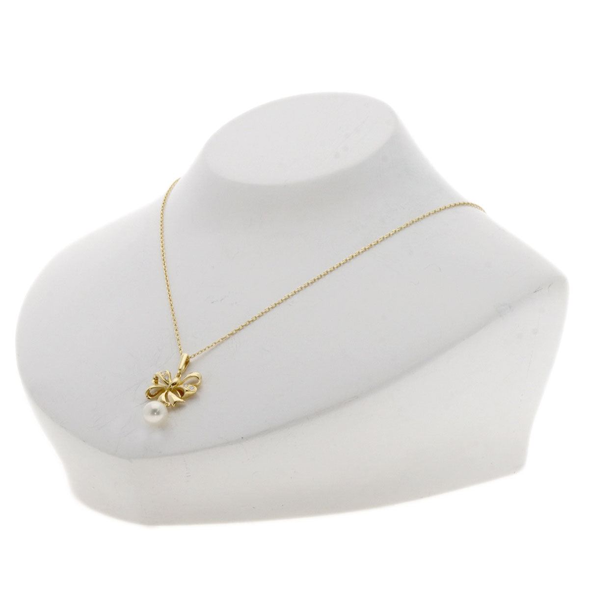 MIKIMOTO   Pearl Pearl Diamond Necklace  K18 Yellow Gold Ladies [Used]