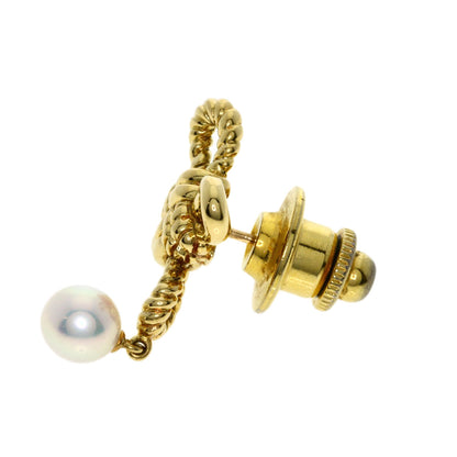 MIKIMOTO   Pearl Pearl Brooch  K18 Yellow Gold Ladies [Used]