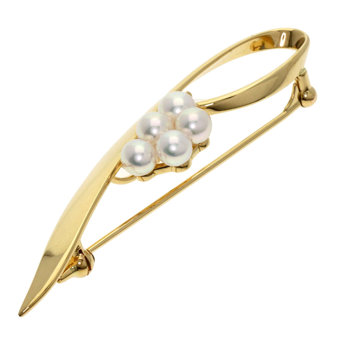 MIKIMOTO   Pearl Pearl Brooch  K18 Yellow Gold Ladies [Used]