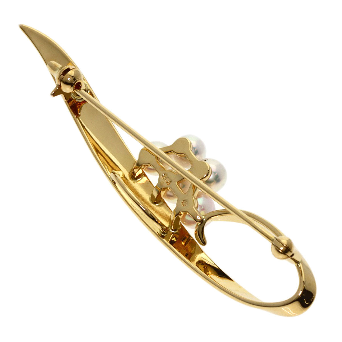 MIKIMOTO   Pearl Pearl Brooch  K18 Yellow Gold Ladies [Used]