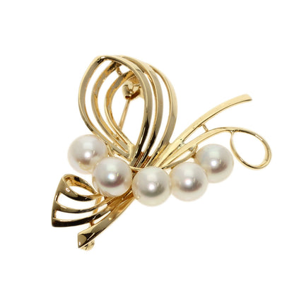 MIKIMOTO   Pearl Pearl Brooch  K14 Yellow Gold Ladies [Used]