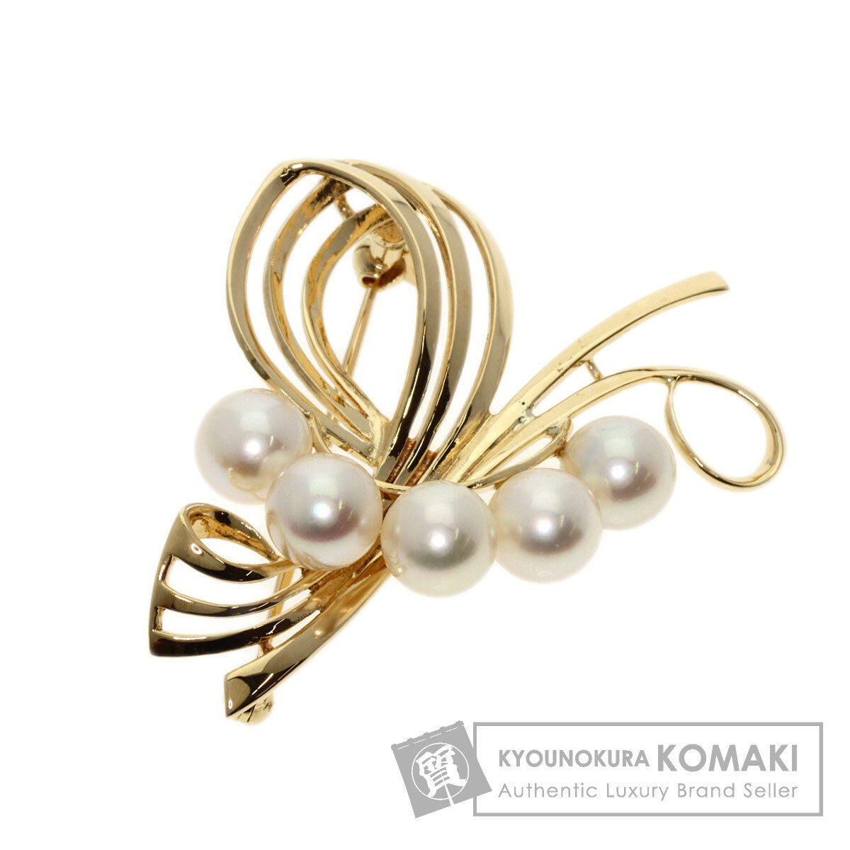 MIKIMOTO   Pearl Pearl Brooch  K14 Yellow Gold Ladies [Used]