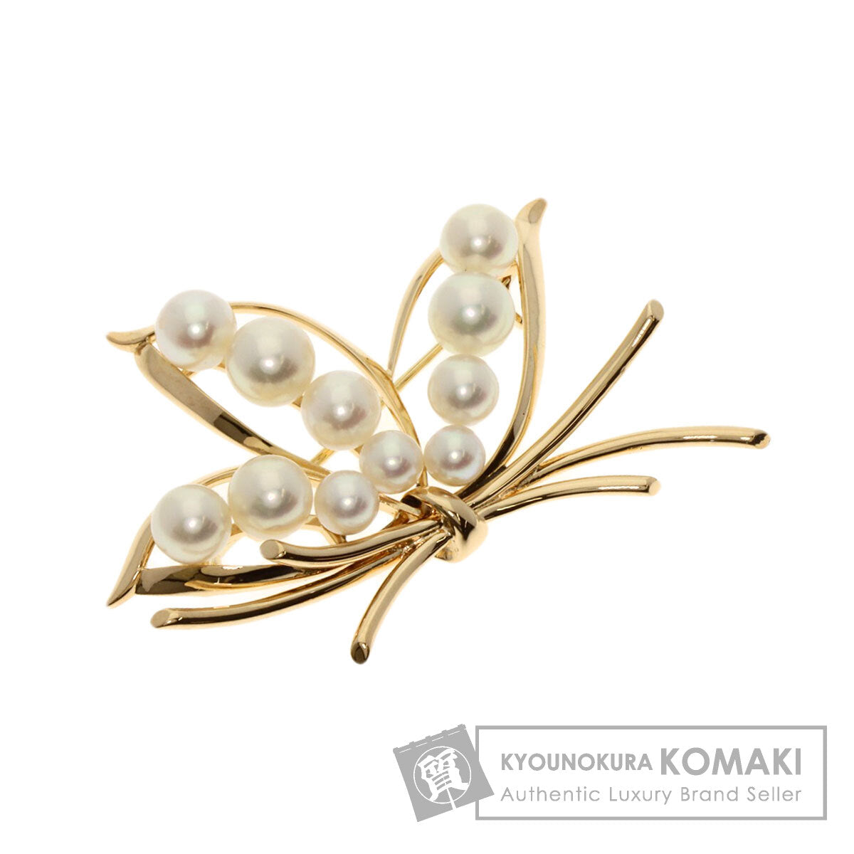 MIKIMOTO   Pearl Pearl Brooch  K14 Yellow Gold Ladies [Used]