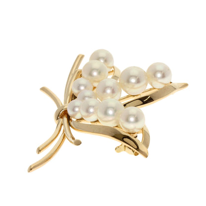 MIKIMOTO   Pearl Pearl Brooch  K14 Yellow Gold Ladies [Used]