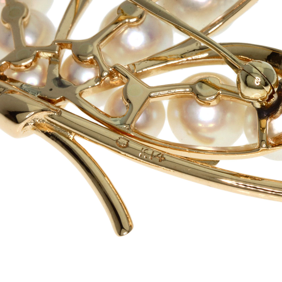 MIKIMOTO   Pearl Pearl Brooch  K14 Yellow Gold Ladies [Used]