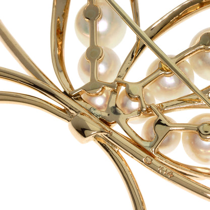 MIKIMOTO   Pearl Pearl Brooch  K14 Yellow Gold Ladies [Used]