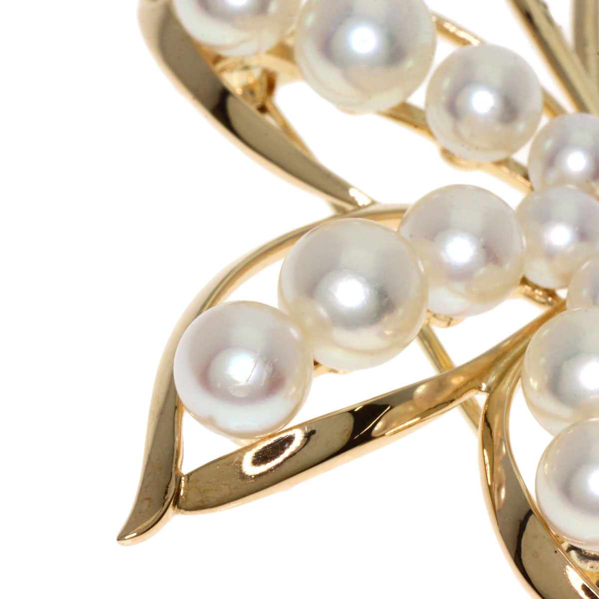MIKIMOTO   Pearl Pearl Brooch  K14 Yellow Gold Ladies [Used]
