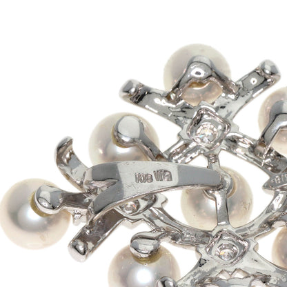 MIKIMOTO Pearl Pearl Diamond Brooch K18 White Gold Ladies [Used]