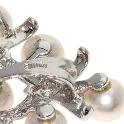 MIKIMOTO Pearl Pearl Diamond Brooch K18 White Gold Ladies [Used]